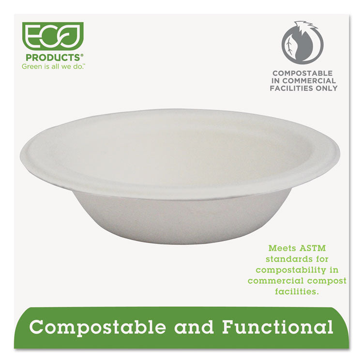 Eco-Products® Renewable Sugarcane Bowls, 12 oz, Natural White, 50/Pack, 20 Packs/Carton (ECOEPBL12) Case of 1000