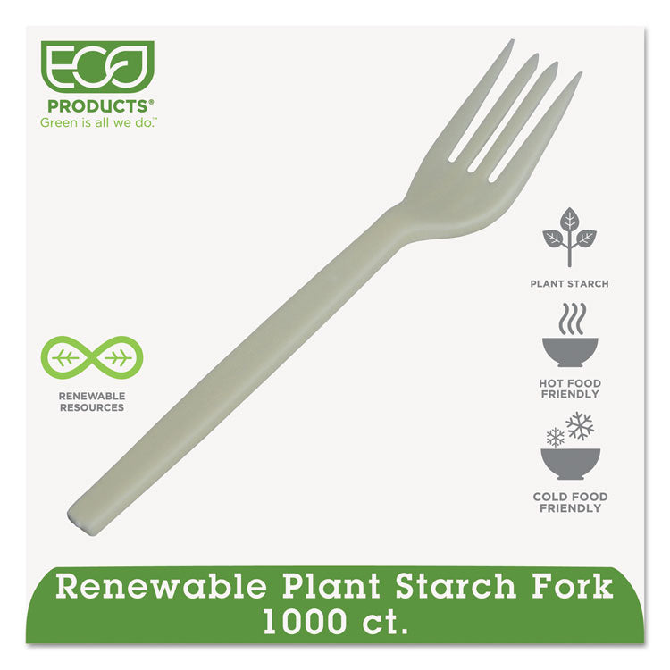 WNA EcoSense Renewable Plant Starch Cutlery, Fork, 7", 50/Pack, 20 Pack/Carton (WNAEPS002)