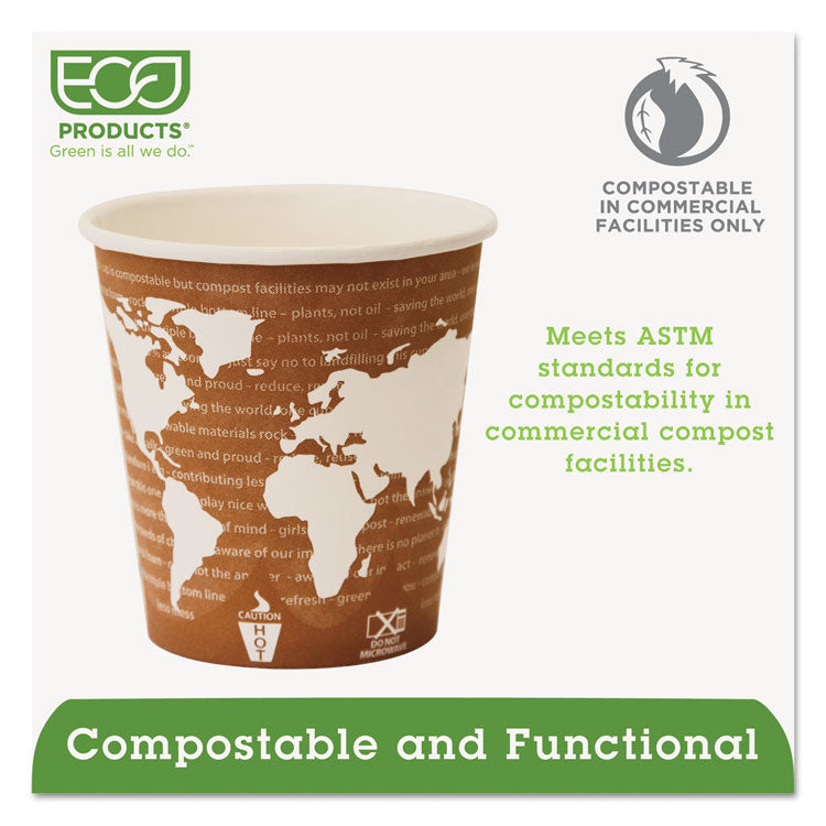 Eco-Products® World Art Renewable and Compostable Hot Cups, 10 oz, 50/Pack, 20 Packs/Carton (ECOEPBHC10WA) Case of 1000