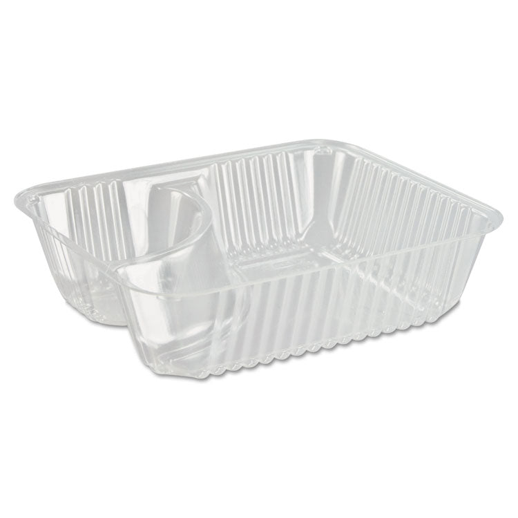 Dart® ClearPac Small Nacho Tray, 2-Compartments, 5 x 6 x 1.5, Clear, Plastic, 125/Bag, 2 Bags/Carton (DCCC56NT2)