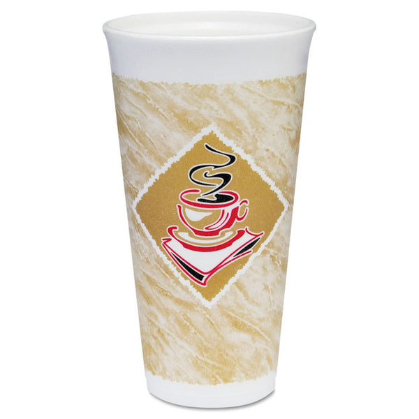 Dart® Cafe G Foam Hot/Cold Cups, 20 oz, Brown/Red/White, 500/Carton (DCC20X16G)