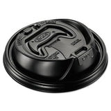 Dart® Optima Reclosable Lid, Fits 12 oz to 24 oz Foam Cups, Black, 100 Pack, 10 Packs/Carton (DCC16RCLBLK) Case of 1000