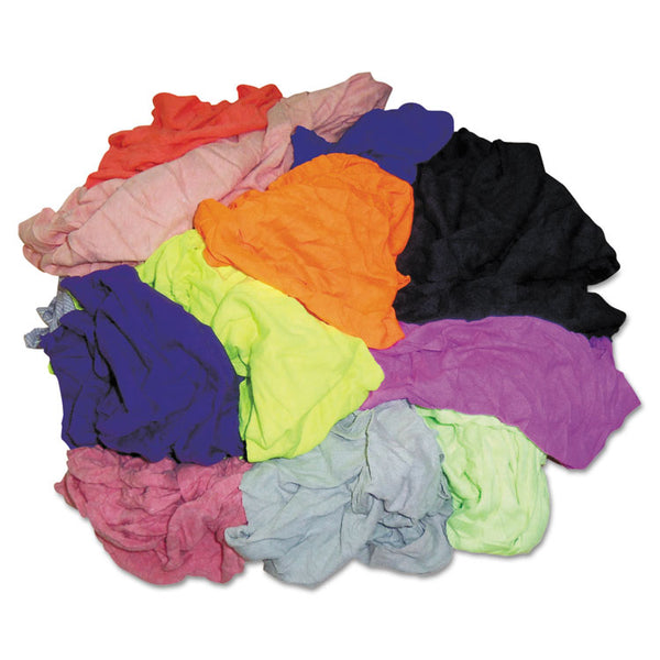 HOSPECO® New Colored Knit Polo T-Shirt Rags, Assorted Colors, 10 Pounds/Carton (HOS24510)