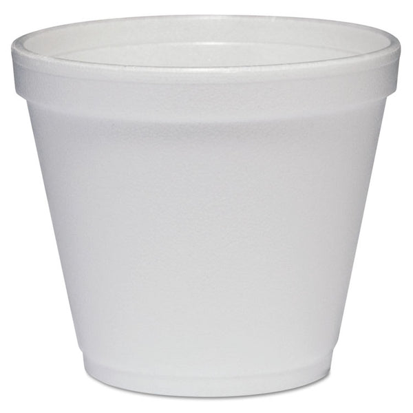 Dart® Food Containers, Squat, 8 oz, White, Foam, 1,000/Carton (DCC8SJ12)