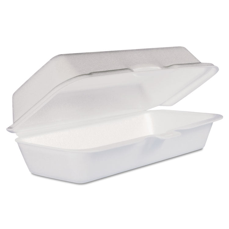 Dart® Foam Hinged Lid Container, Hot Dog Container, 3.8 x 7.1 x 2.3, White,125/Bag, 4 Bags/Carton (DCC72HT1)