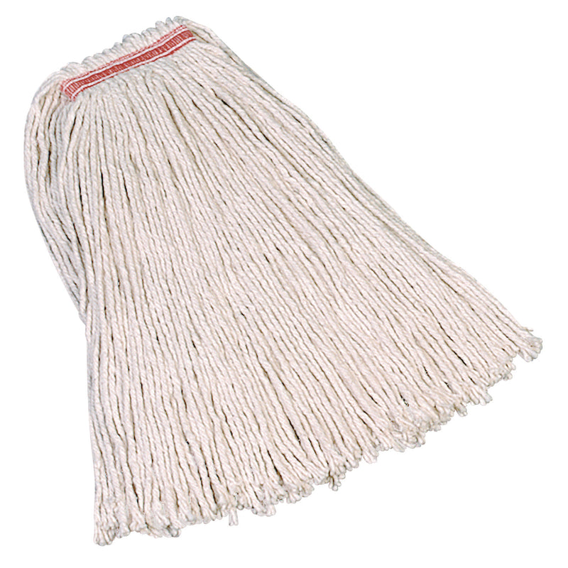Rubbermaid Premium Cut-End Cotton Mop, White, 20 oz, 1-in. Orange Headband (RCPF117-12) Case of 12