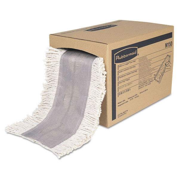 Rubbermaid® Commercial Cut To Length Dust Mops, Cotton, White, Cut-End, 5 x 40 Ft, 1 Box (RCPM150)