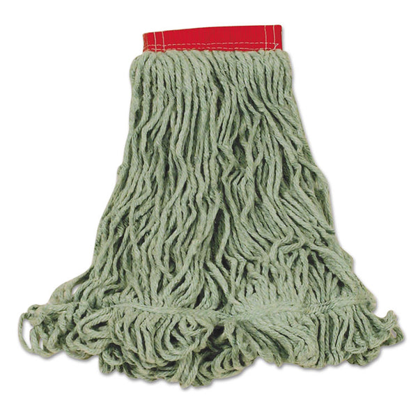 Rubbermaid® Commercial Super Stitch Blend Mop Heads, Cotton/Synthetic, Green, Large, 6/Carton (RCPD253GRE)