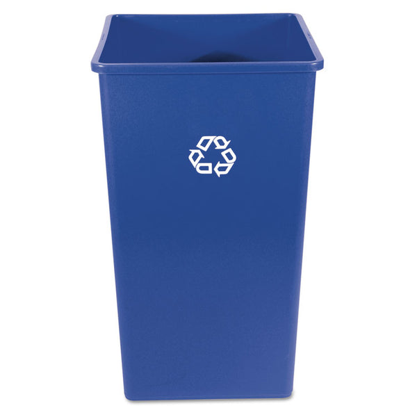 Rubbermaid® Commercial Square Recycling Container, 50 gal, Plastic, Blue (RCP395973BLU)
