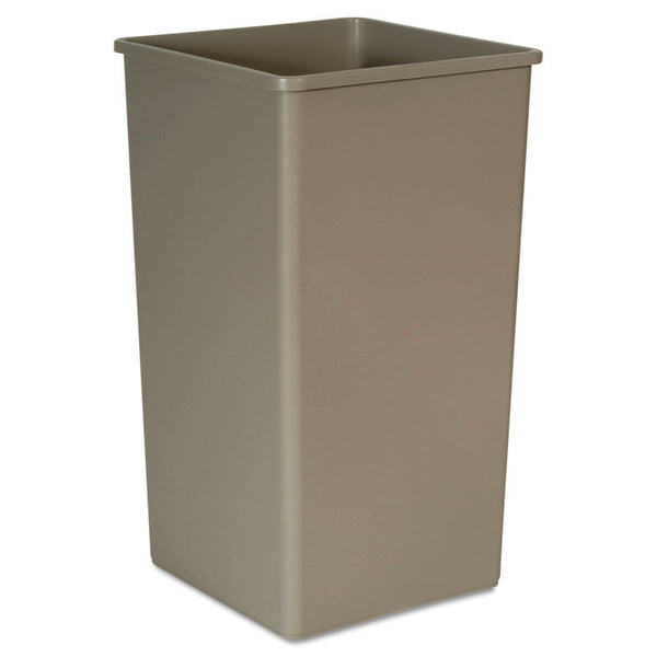 Rubbermaid® Commercial Untouchable Square Waste Receptacle, 50 gal, Plastic, Beige (RCP3959BEI)