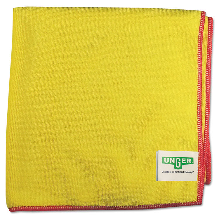 Unger® SmartColor MicroWipes 4000, Heavy-Duty, 16 x 15, Yellow/Red, 10/Pack (UNGMF40Y) Case of 10