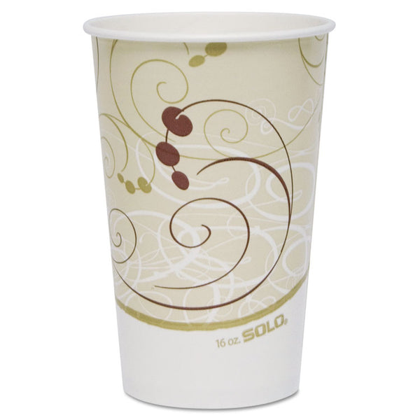 SOLO® Double Sided Poly (DSP) Paper Cold Cups, 16 oz,  Beige/White, 50/Sleeve, 20 Sleeves/Carton (SCCRP16PSYM)