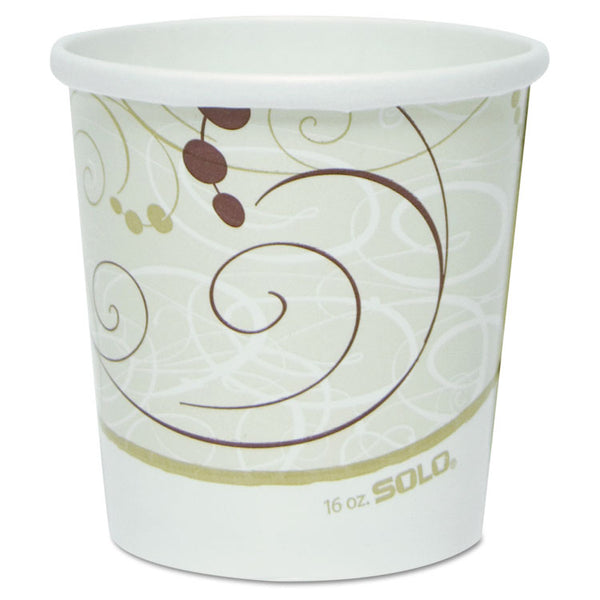 SOLO® Flexstyle Double Poly Paper Containers, 16 oz, Symphony Design, Paper, 25/Pack, 20 Packs/Carton (SCCH4165SYM) Case of 500