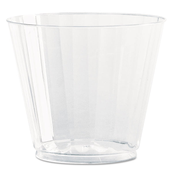 WNA Classic Crystal Plastic Tumblers, 9 oz, Clear, Fluted, Squat, 20/Pack, 12 Packs/Carton (WNACC9240) Case of 240