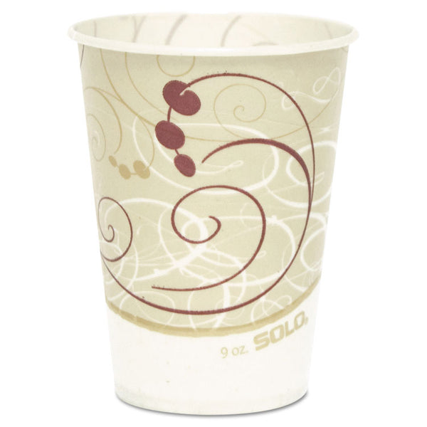 SOLO® Symphony Design Wax-Coated Paper Cold Cups,  9 oz, Beige/White, 100/Sleeve, 20 Sleeves/Carton (SCCR9NSYM)