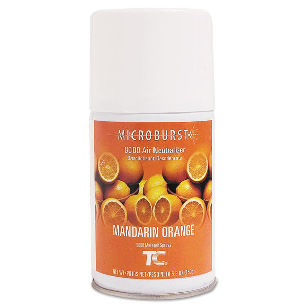 Rubbermaid® Commercial TC Microburst 9000 Air Freshener Refill, Mandarin Orange, 5.3 oz Aerosol Spray, 4/Carton (RCP402093)