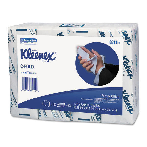 Kleenex® C-Fold Paper Towels for Business, Absorbency Pockets, 1-Ply, 10.13 x 13.15, White, 150/Pack, 16 Packs/Carton (KCC88115)