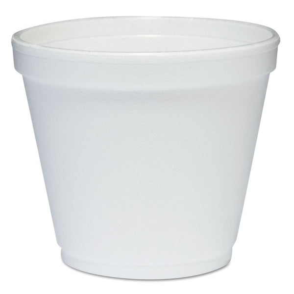 Dart® Food Containers, Squat, 8 oz, White, Foam, 1,000/Carton (DCC8SJ12)