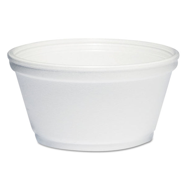 Dart® Foam Container, Extra Squat, 8 oz, White, 1,000/Carton (DCC8SJ20)