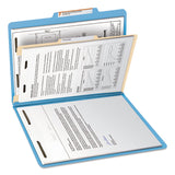 Smead™ Top Tab Classification Folders, Four SafeSHIELD Fasteners, 2" Expansion, 1 Divider, Letter Size, Blue Exterior, 10/Box (SMD13701)