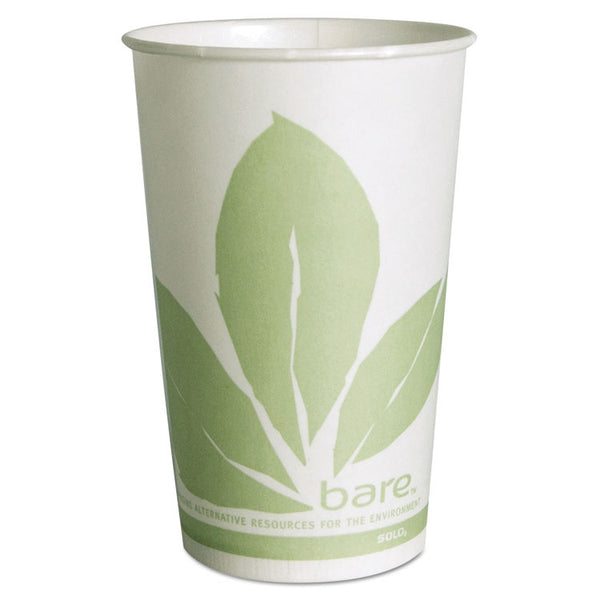 SOLO® Bare Eco-Forward Paper Cold Cups, 16 oz, Green/White, 100/Sleeve 10 Sleeves/Carton (SCCRW16BBD110CT)
