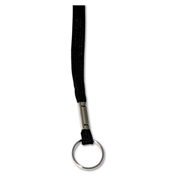 Advantus Deluxe Lanyards, Metal Ring Fastener, 36" Long, Black, 24/Box (AVT75423) Box of 24