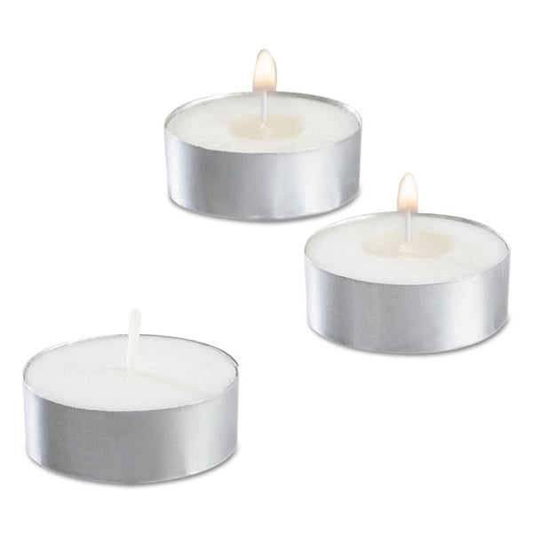 Sterno® Tealight Candle, 5 Hour Burn, 0.5"h, White, 50/Pack, 10 Packs/Carton (STE40100) Case of 500
