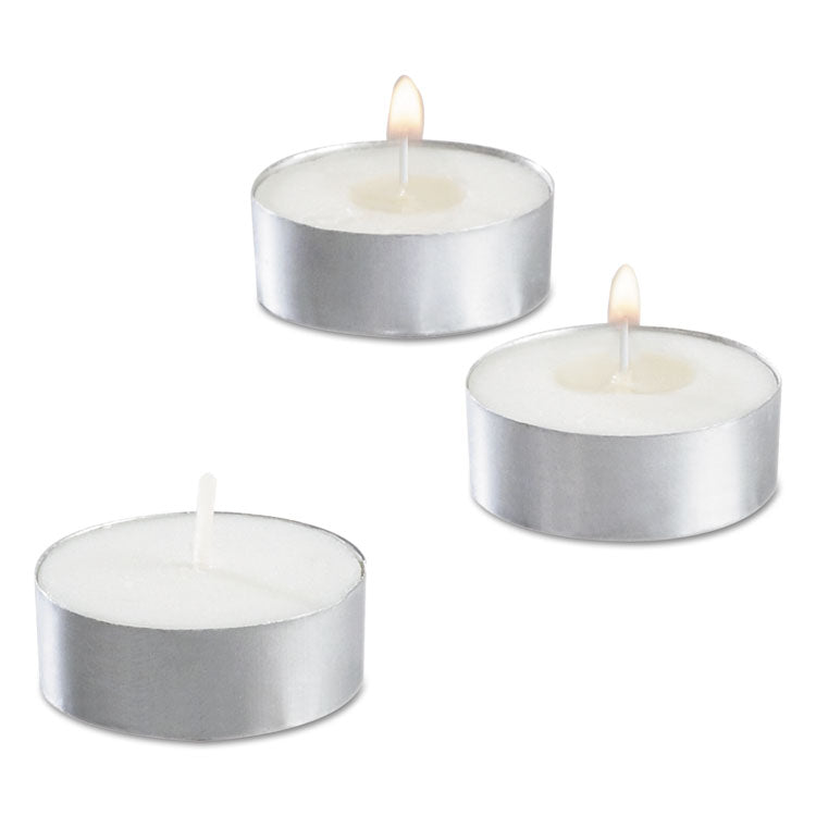 Sterno® Tealight Candle, 5 Hour Burn, 0.5"h, White, 50/Pack, 10 Packs/Carton (STE40100) Case of 500