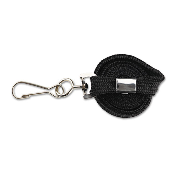 Advantus Deluxe Lanyards, Metal J-Hook Fastener, 36" Long, Black, 24/Box (AVT75424) Box of 24