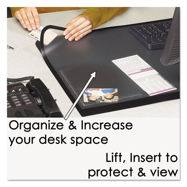 Artistic® Lift-Top Pad Desktop Organizer, with Clear Overlay, 24 x 19, Black (AOP41100S)