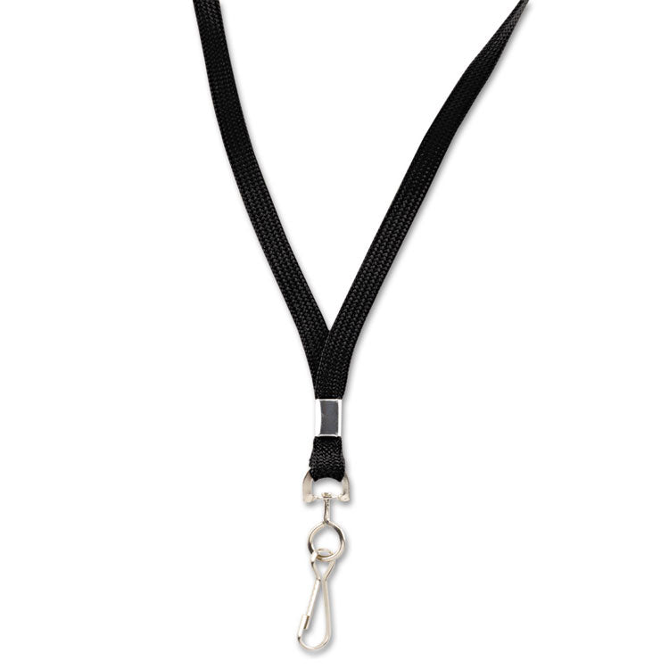 Advantus Deluxe Lanyards, Metal J-Hook Fastener, 36" Long, Black, 24/Box (AVT75424) Box of 24