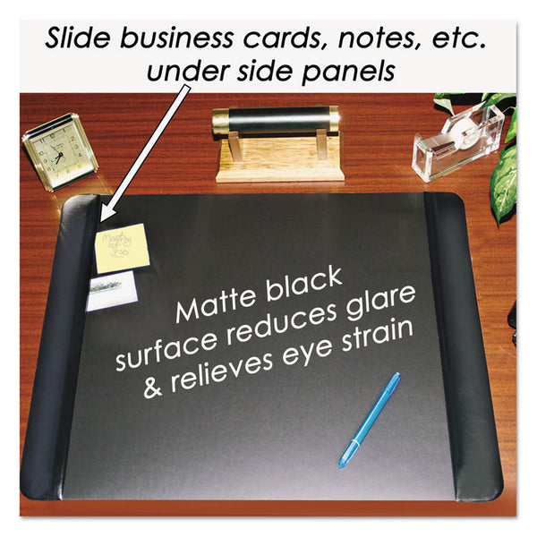 Artistic® Executive Desk Pad with Antimicrobial Protection, Leather-Like Side Panels, 36 x 20, Black (AOP413861)