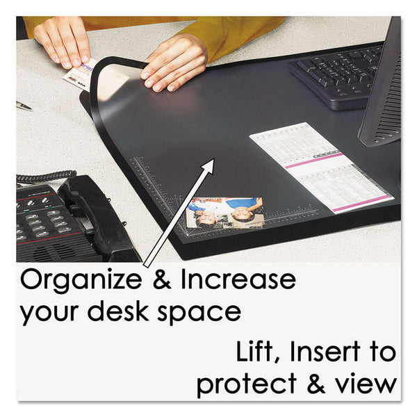 Artistic® Lift-Top Pad Desktop Organizer, with Clear Overlay, 31 x 20, Black (AOP41200S)