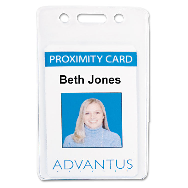 Advantus Proximity ID Badge Holders, Vertical, Clear 2.68" x 4.38" Holder, 2.38" x 3.63" Insert, 50/Pack (AVT75451) Pack of 50