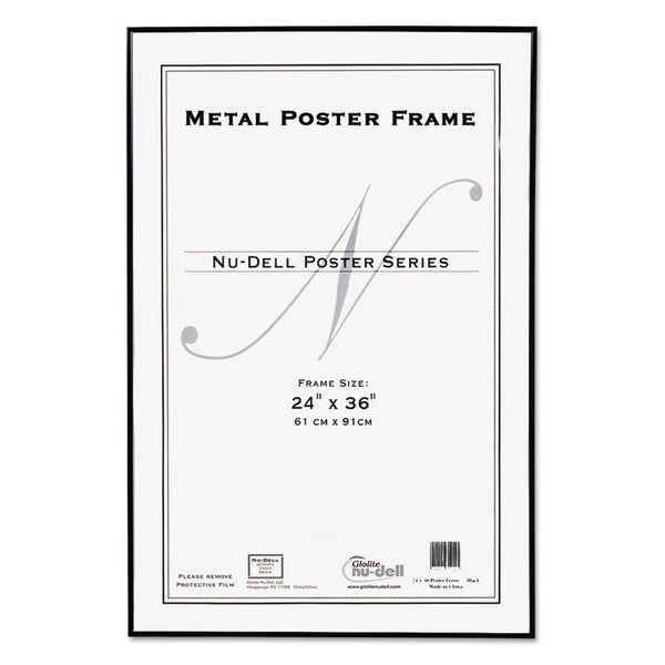 NuDell™ Metal Poster Frame, Plastic Face, 24 x 36, Black (NUD31242)