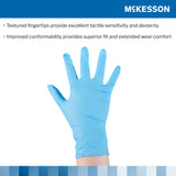 McKesson Confiderm® 3.8 Exam Glove Large NonSterile Nitrile Standard Cuff Length Textured Fingertips Blue Not Rated (921613_BX) 100/BX