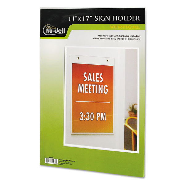 NuDell™ Clear Plastic Sign Holder, Wall Mount, 11 x 17 (NUD38017Z)