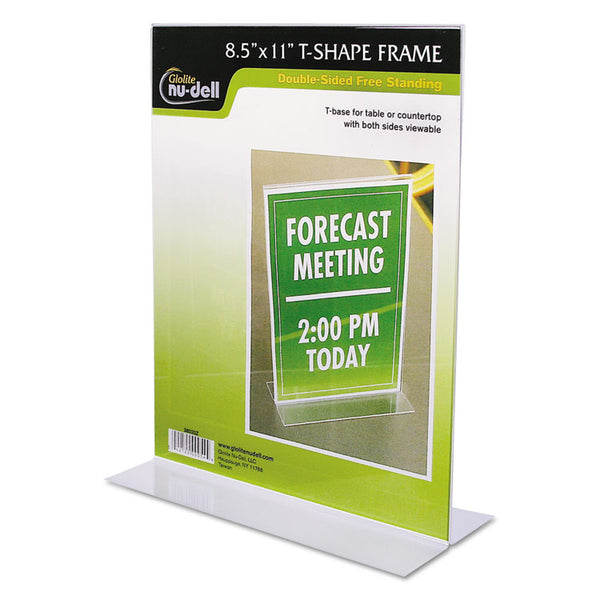 NuDell™ Clear Plastic Sign Holder, Stand-Up, 8.5 x 11 (NUD38020Z)