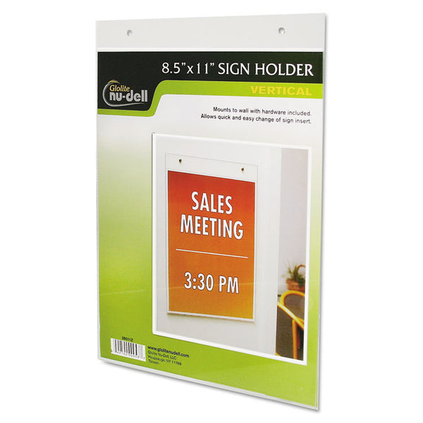 NuDell™ Clear Plastic Sign Holder, Wall Mount, 8.5 x 11 (NUD38011Z)