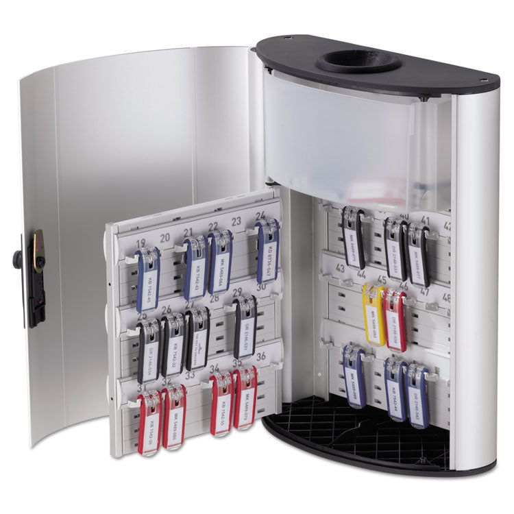 Durable® Key Box Plus, 54-Key, Brushed Aluminum, Silver, 11.75 x 4.63 x 15.75 (DBL196823) Each
