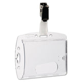 Durable® ID/Security Card Holder Set, Vertical/Horizontal, Clip, Clear, 25/Pack (DBL800519) Pack of 25