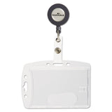 Durable® ID/Security Card Holder Set, Vertical/Horizontal, Reel, Clear, 10/Pack (DBL801219) Pack of 10