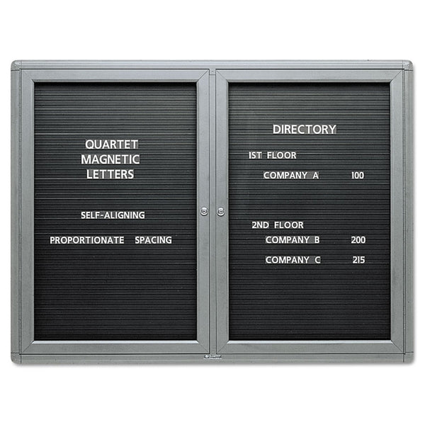 Quartet® Enclosed Magnetic Directory, One Door, 48 x 36, Graphite Aluminum Frame (QRT2964LM)