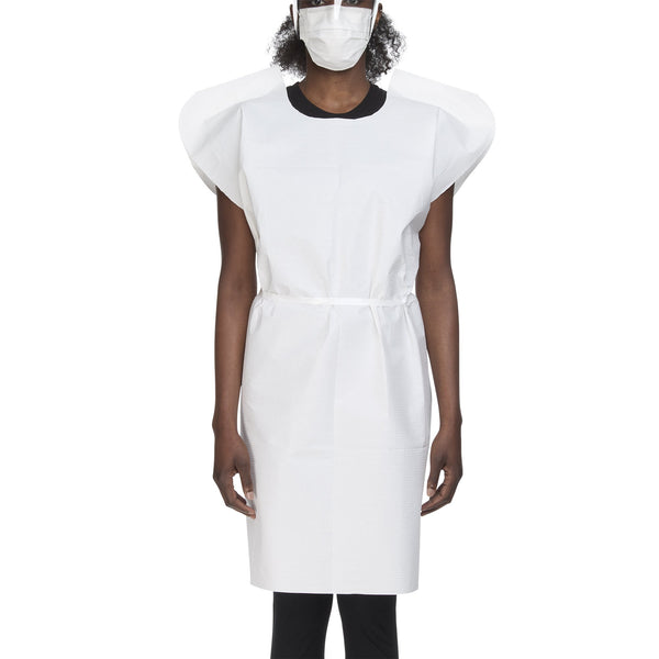 McKesson Patient Exam Gown One Size Fits Most White Disposable (149631_CS) 50/CS
