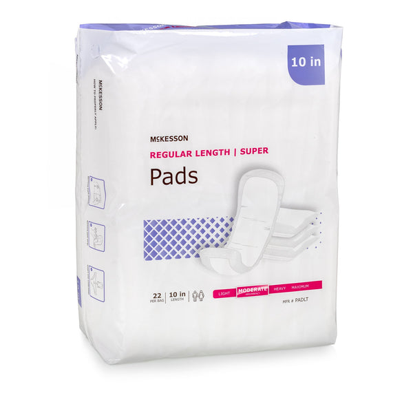 McKesson Super Bladder Control Pad 10 Inch Length Moderate Absorbency Polymer Core One Size Fits Most (884158_CS) 6/CS