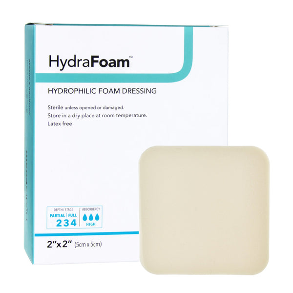 HydraFoam™ Foam Dressing 2 X 2 Inch Without Border Waterproof Backing Nonadhesive Square Sterile (719721_BX) 10/BX
