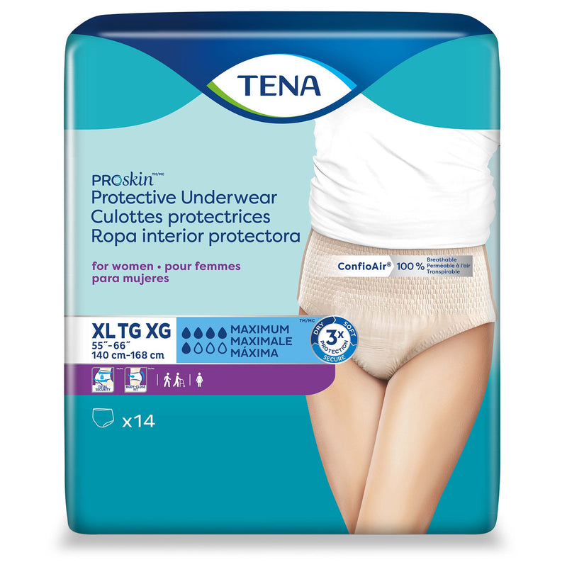 TENA® ProSkin™ Protective Female Adult Absorbent Underwear Pull On with Tear Away Seams X-Large Disposable Moderate Absorbency (1135409_BG) 14/BG