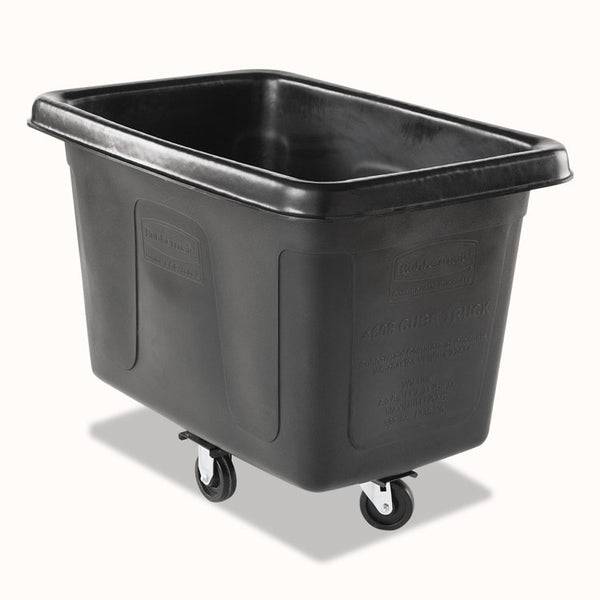 Rubbermaid® Commercial Cube Truck, 59 gal, 300 lb Capacity, Plastic, Black (RCP4608BLA)