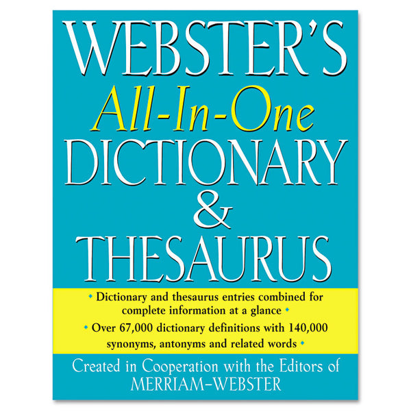 Merriam Webster® All-In-One Dictionary/Thesaurus, Hardcover, 768 Pages (MERFSP0471) Each