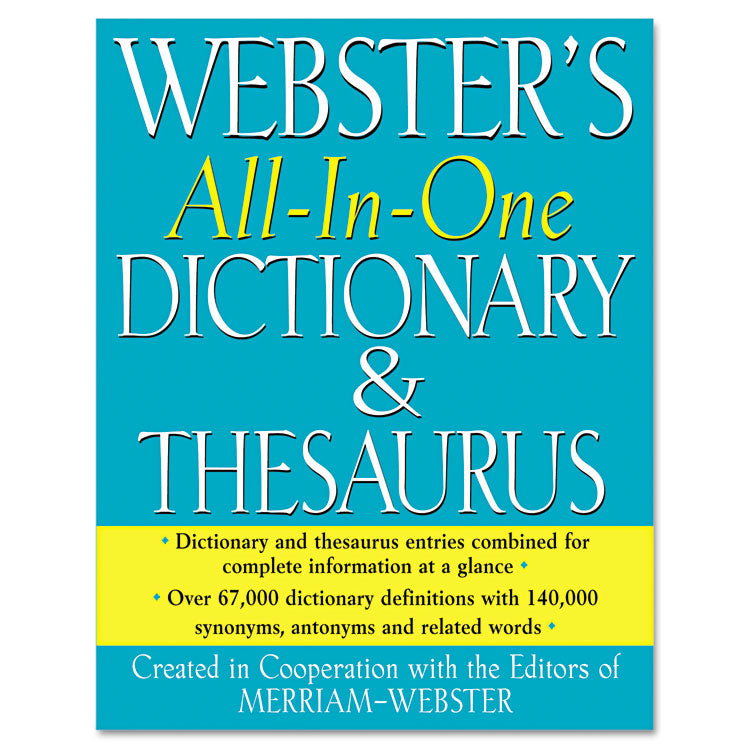Merriam Webster® All-In-One Dictionary/Thesaurus, Hardcover, 768 Pages (MERFSP0471) Each